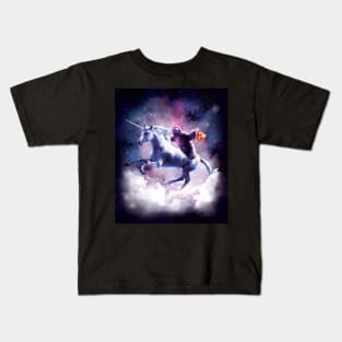Space Sloth On Unicorn - Sloth Pizza Kids T-Shirt